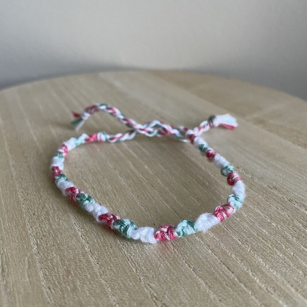 Ivory Bracelet, anklet, trendy, comfortable, tie, embroidery thread, woven, gift